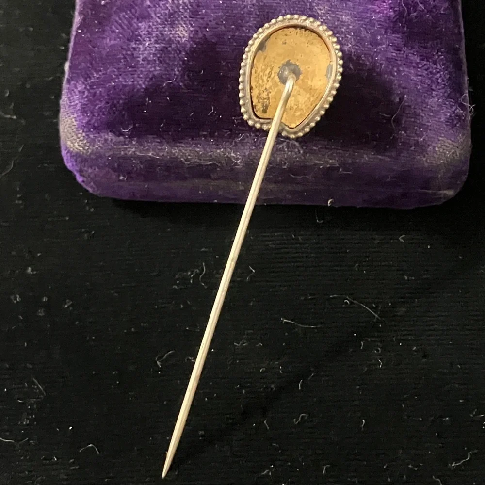 Antique Stick / Tie Pin with Roman Soldier on Horseback Intaglio